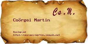 Csörgei Martin névjegykártya