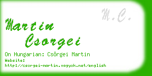 martin csorgei business card